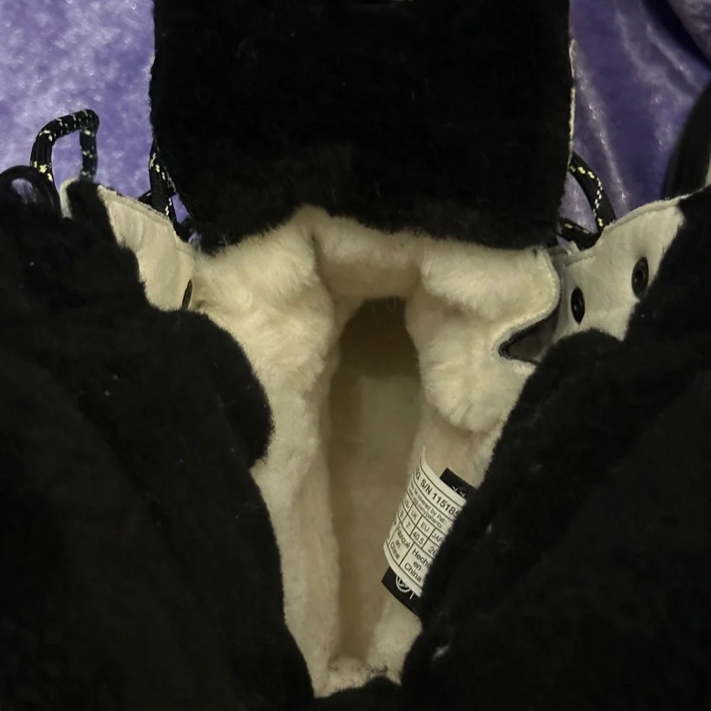 UGG Women's Tall Shasta Black and White Lace-Up Winter Boots - Picture 13 of 16